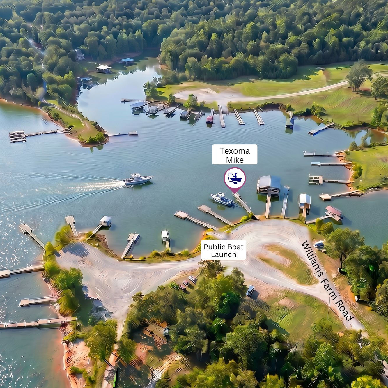 Cardinal Cove – A Quieter Place to Begin Your Lake Texoma Fishing Day with Texoma Mike's Lake Texoma Guided Fishing Tours